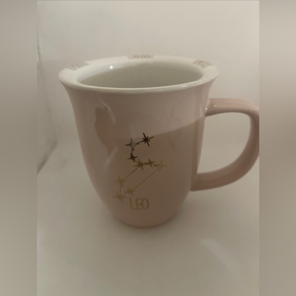 Strawberry Street ceramic pink, Leo, coffee, or tea mug
